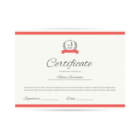 Award certificate with gold medal, illustrationのイラスト素材