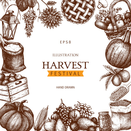 Vintage autumn template.のイラスト素材