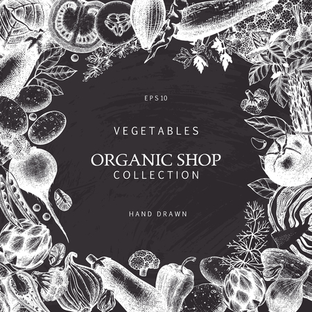 Vintage vegetables illustration.のイラスト素材