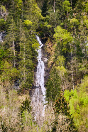 Cascade in forest at the edge on Dorfgasteinの写真素材