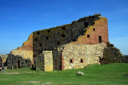 The ancient ruin of a danish fortress on Bornholm. The name is Hammershus and it was build around 1200. の写真素材