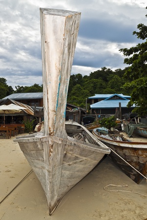 Beautiful long tail boat, Phi Phi, Thailandの写真素材