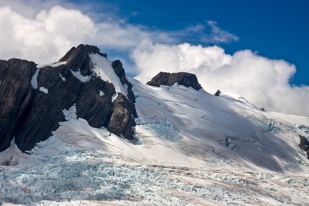 Mount Cook and cloudscape. Southern Alps, West Coast, South Island, New Zealand.の写真素材