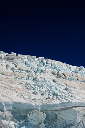 Aerial view of glacier. Southern Alps, West Coast, South Island, New Zealand.の写真素材