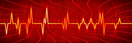 Vibrant colorful wave inspired by audio or pulse monitorの写真素材