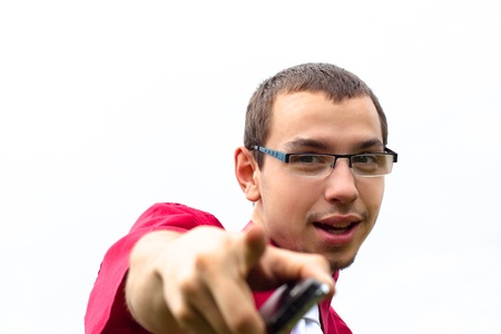 Young successful business man, isolated on white background.の写真素材
