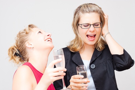 Two young women partyの写真素材