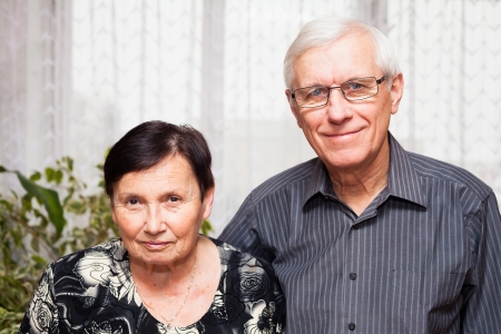 Portrait of smiling senior man and woman.の写真素材