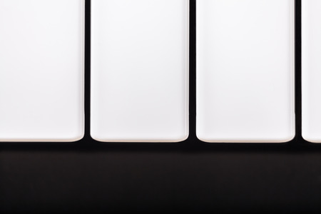 Macro of white piano keys.の写真素材