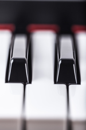 Detail of piano musical instrument keyboard.の写真素材