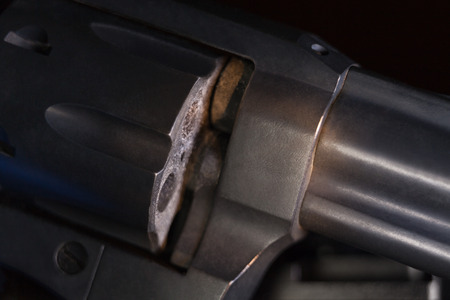 Detail of cylinder revolver handgun.の写真素材