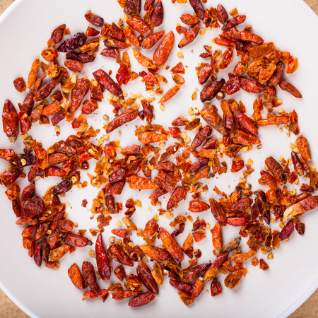 Dried chili peppersの写真素材