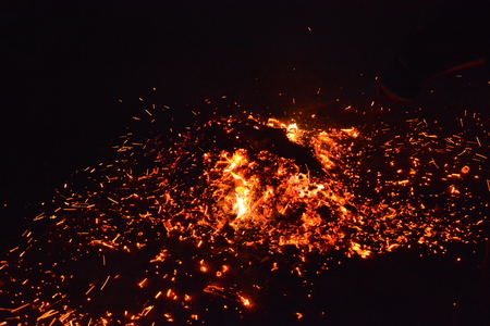 fire with fire smoke beautiful flame woodの写真素材