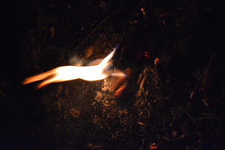 fire with fire smoke beautiful flame woodの写真素材