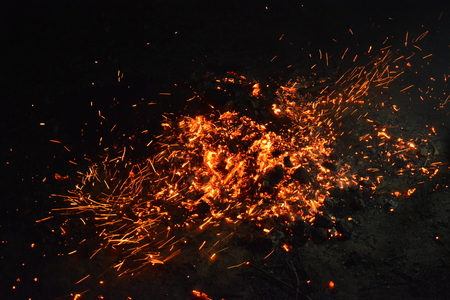 fire with fire smoke beautiful flame woodの写真素材
