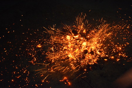 fire with fire smoke beautiful flame woodの写真素材