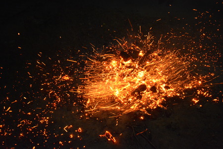 fire with fire smoke beautiful flame woodの写真素材