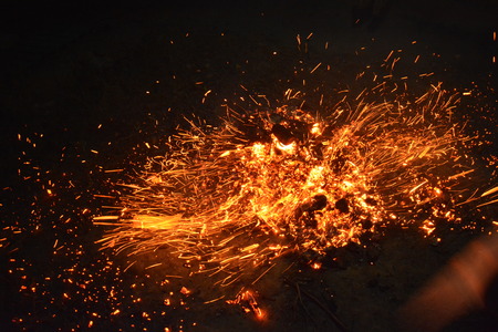 fire with fire smoke beautiful flame woodの写真素材