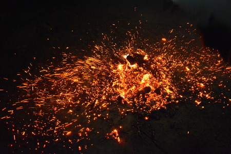 fire with fire smoke beautiful flame woodの写真素材
