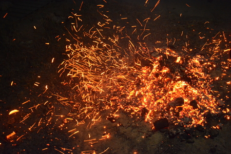 fire with fire smoke beautiful flame woodの写真素材