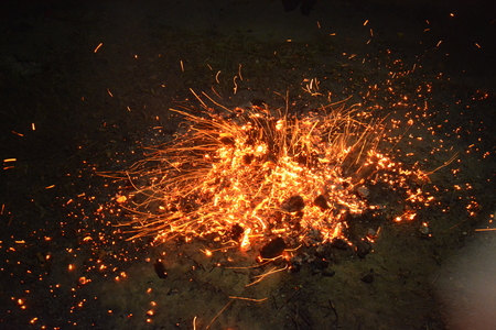 fire with fire smoke beautiful flame woodの写真素材