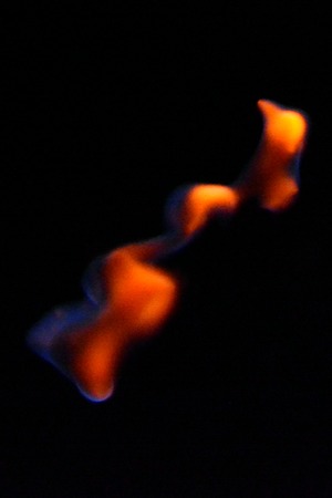 Set of bright realistic fire flames. A collection of special light effects for design and decoration.の写真素材