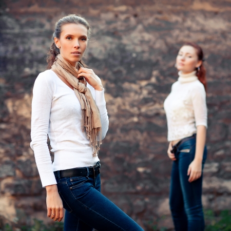 girl in jeans fashionの写真素材