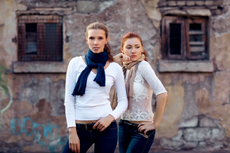 girls in jeans fashionの写真素材