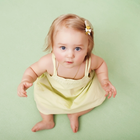 A portrait of a happy babyの写真素材