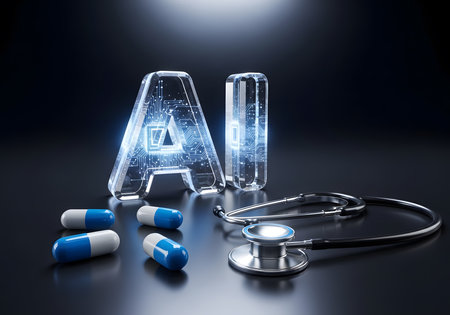 3d rendering of stethoscope and letter A on black backgroundの素材
