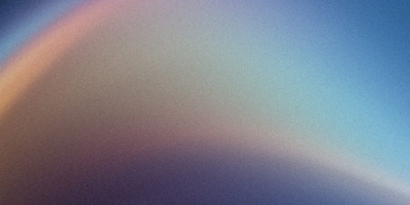 Vibrant rainbow curve isolated on grainy background
