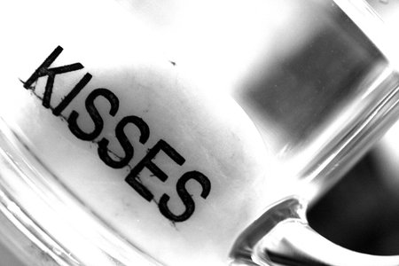 Glas with water and message 