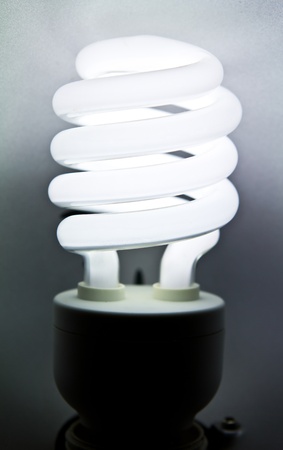 bright energy saving fluorescent light bulbの写真素材