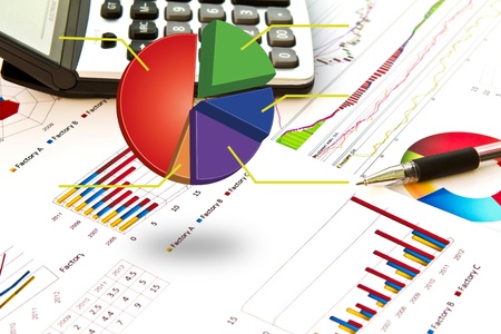Pen and business graphの写真素材