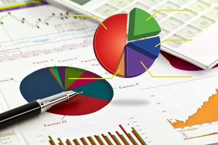 Pen and business graphの写真素材