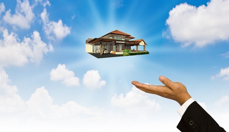 The house in Businessman handの写真素材