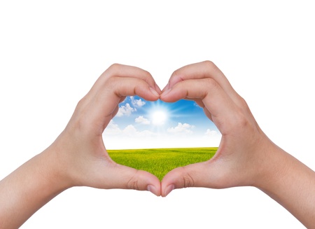 Human hand and nature concept insideの写真素材