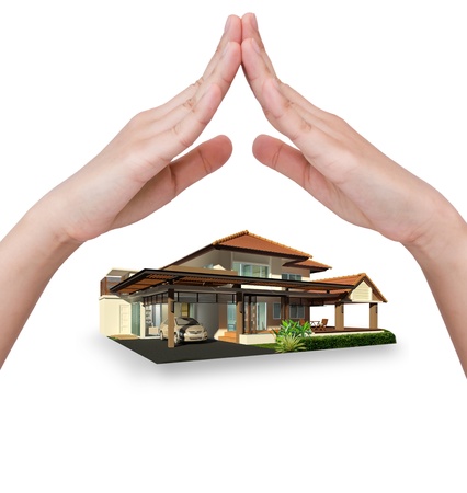 The house under handの写真素材