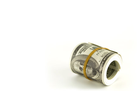 Dollars on white background