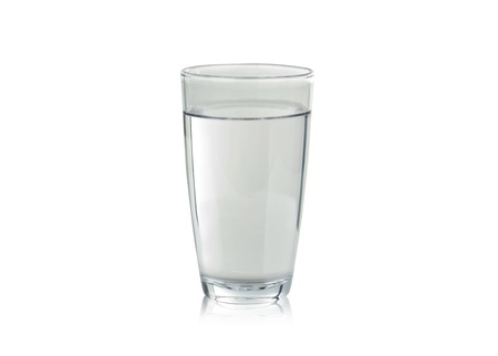 Glass with water on white backgroundの写真素材