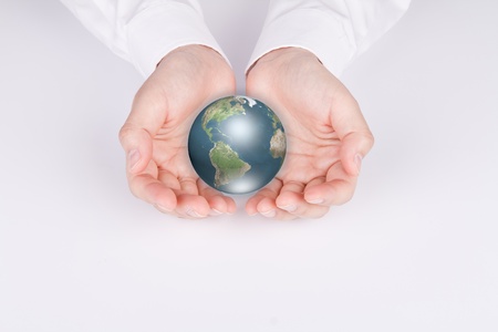 Business hand hold Earthの写真素材