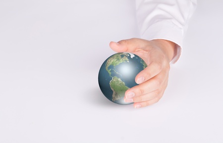 Business hand hold Earthの写真素材