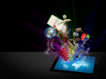 Touch screen tablet computerの写真素材