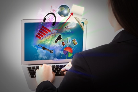 Business women with laptopの写真素材