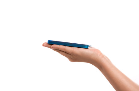 Hand holding a mobile phone