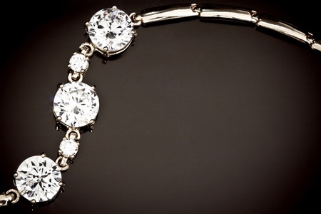 Diamonds bracelet  on the blackの写真素材