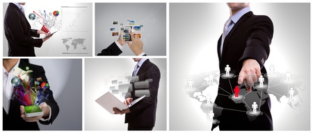 Collection of business people use modern technologyの写真素材