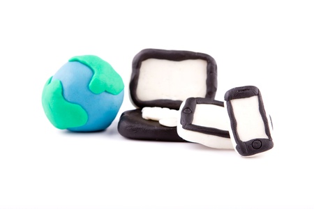 Plasticine of  Digital family - pad, phone, computerの写真素材