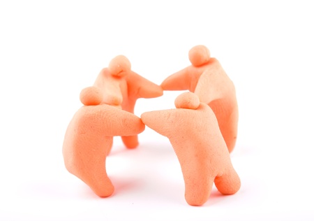 Plasticine of round  people as a friendship symboの写真素材