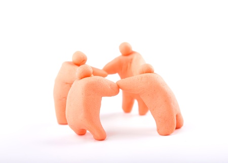 Plasticine of round  people as a friendship symboの写真素材